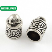 8mm Cord Ends - Antique Silver